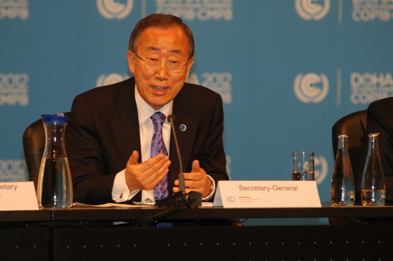 FNs generalsekretær Ban Ki Moon var uvanlig skarp da han adresserte FNs klimatoppmøte i Doha, tirsdag (Foto: Erik Martiniussen)